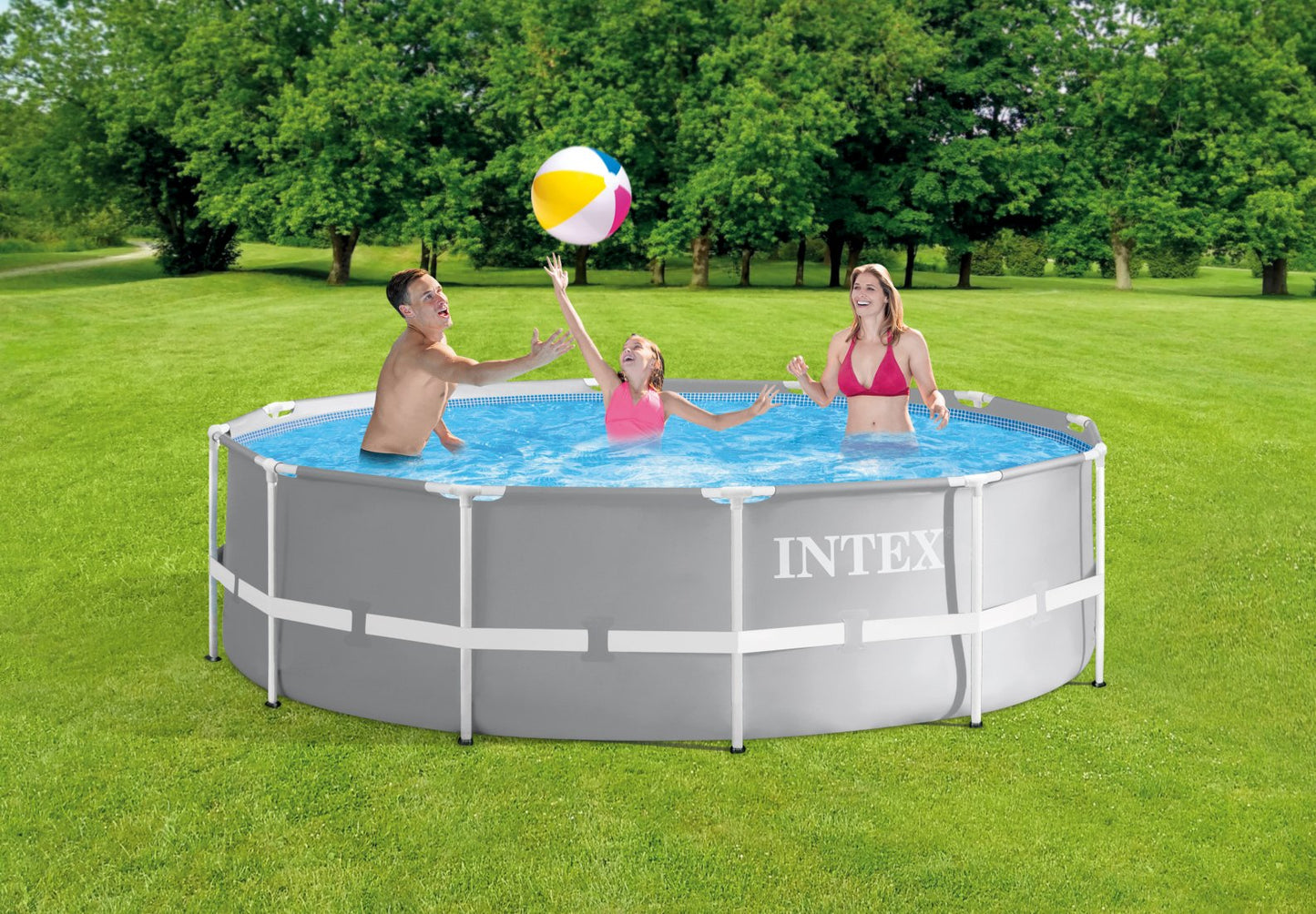 Intex PRISM Premium 12' Metal Frame Pool Outdoor Above Ground 366cm x 99cm - 26716