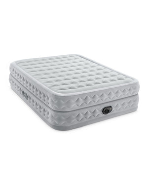 Gray inflatable mattress on a white background