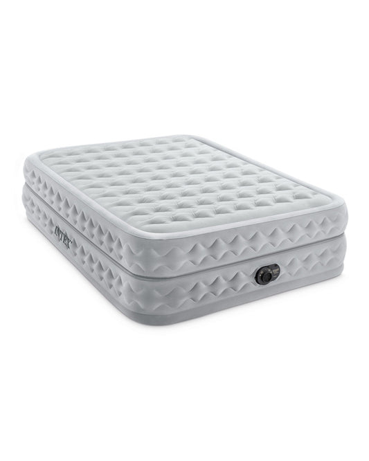 Gray inflatable mattress on a white background