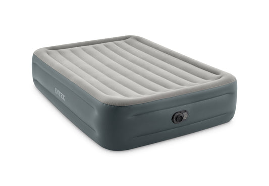 Inflatable air mattress with valve on a white background