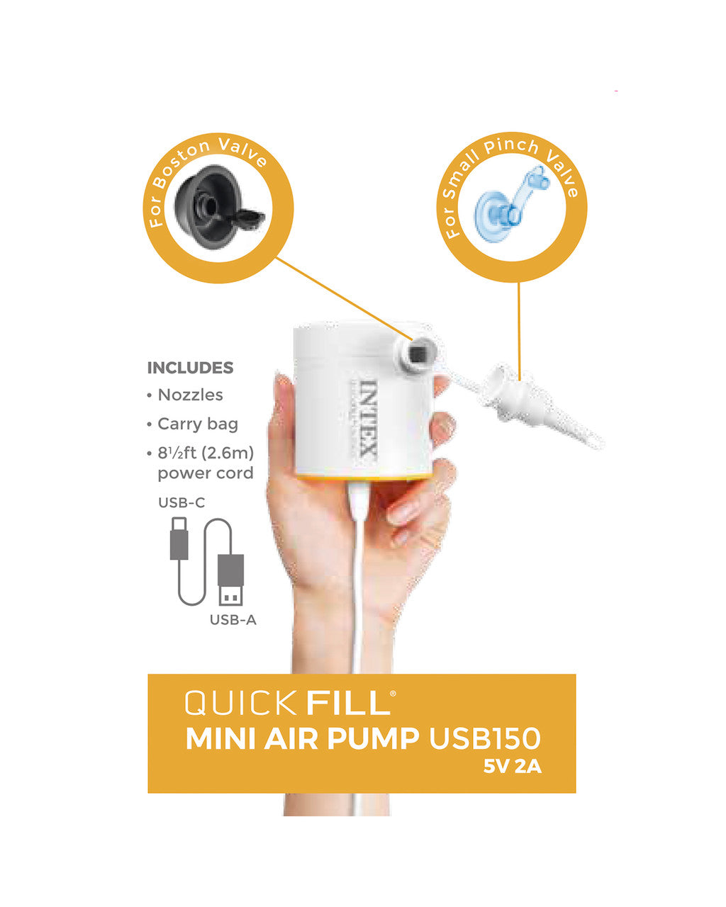 Intex Quick-Fill USB Electric Air Pump - USB150R - 66616