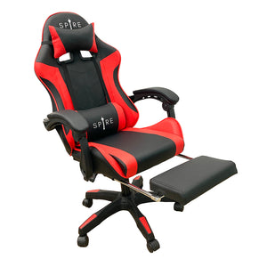 Red and black gaming chair with 'Spire' branding on a white background