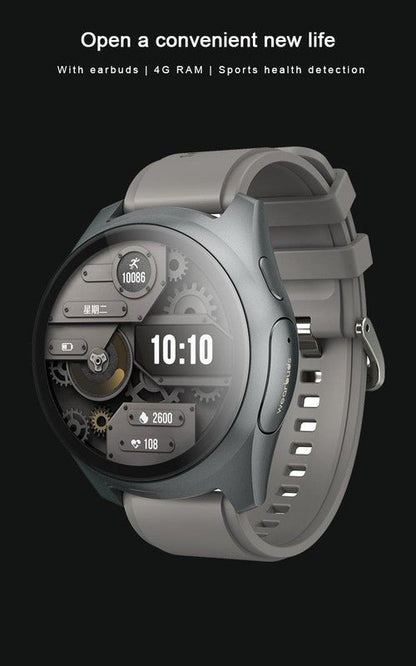 2 - in - 1 Smartwatch /Earphones & Charging Dock | 4GB MP3, Health Tracker | Titanium Grey | World’s First Patented - Factory Direct Shop