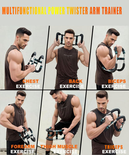 Twister Arm Trainer for Men & Women，60-110lb Adjustable Arm & Chest Workout Equipment，Portable Home Gym Strength Training Machine for Full-Body Toning & Muscle Building