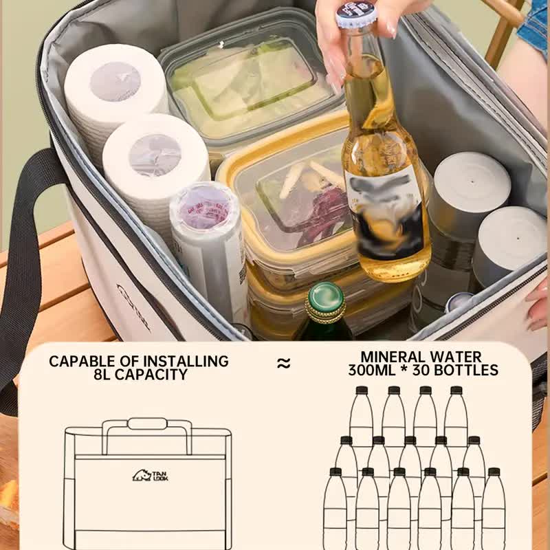 Blue Portable Insulated Cooler Bag for Camping & Picnics - Durable Outdoor Storage Tote