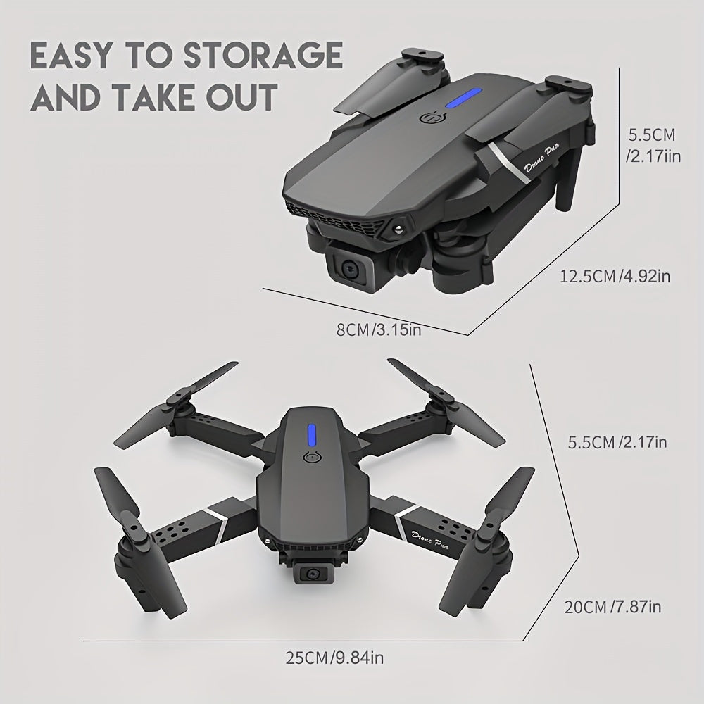 **E88 PRO All-in-One Gesture-Controlled Aerial Drone | Dual Adjustable HD Cameras + 3-Speed Wind Resistance + Touch-Free Operation, Smart Tracking with One-Click Editing, Perfect for Beginners and Outdoor Creativity**