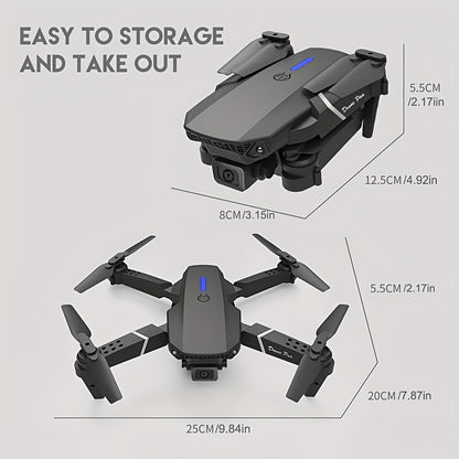 **E88 PRO All-in-One Gesture-Controlled Aerial Drone | Dual Adjustable HD Cameras + 3-Speed Wind Resistance + Touch-Free Operation, Smart Tracking with One-Click Editing, Perfect for Beginners and Outdoor Creativity**