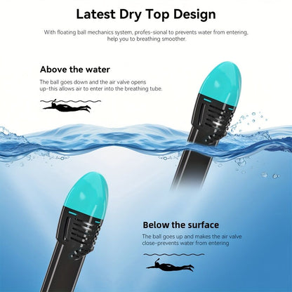 S/M Full - face silicone snorkeling mask, full - dry panoramic snorkeling mirror, camera bracket, large frame anti - leakage and anti - fog swimming mirror set for adults. - Factory Direct Shop