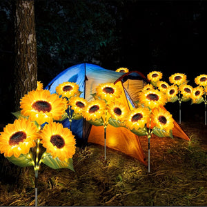 2 pcs of Sunflower - Shaped Ambiance Lights – Soft, Insect - Repellent Glow for Your Private Garden. Adds a Poetic Nighttime & Festive Touch. - Factory Direct Shop