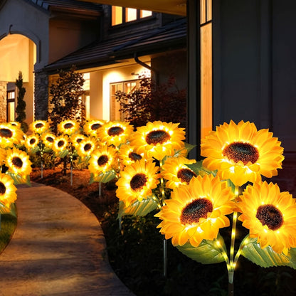 2 pcs of Sunflower - Shaped Ambiance Lights – Soft, Insect - Repellent Glow for Your Private Garden. Adds a Poetic Nighttime & Festive Touch. - Factory Direct Shop