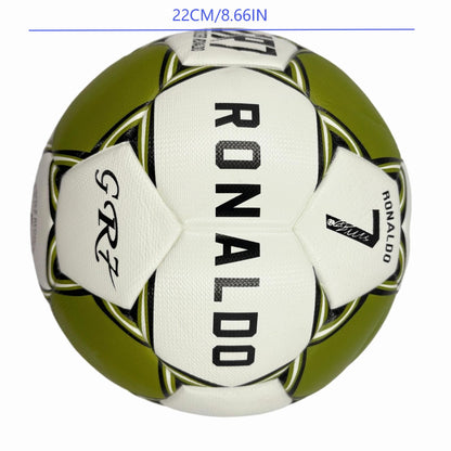 A local gold color matching size5 football, PU fitting material, Christmas Boxing Day gift, including pump+air needle+net bag set,soccer