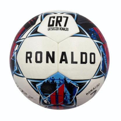 A black, red and blue graffiti football, made of PU, containing a pump+air needle+net bag, a gift for Christmas Boxing Day,soccer