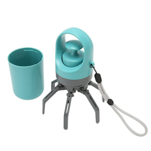 Zero - Contact Dog Poop Scooper with 6 - Claw Mechanism & Built - in Bag Dispenser – Lightweight Pet Waste Picker for Outdoor Walks (Teal Blue) - Factory Direct Shop