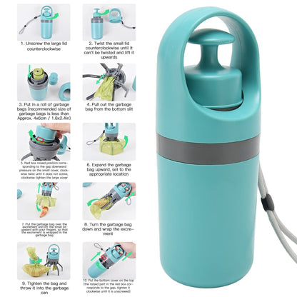 Zero - Contact Dog Poop Scooper with 6 - Claw Mechanism & Built - in Bag Dispenser – Lightweight Pet Waste Picker for Outdoor Walks (Teal Blue) - Factory Direct Shop