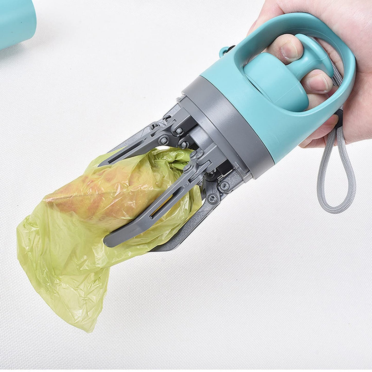Zero - Contact Dog Poop Scooper with 6 - Claw Mechanism & Built - in Bag Dispenser – Lightweight Pet Waste Picker for Outdoor Walks (Teal Blue) - Factory Direct Shop