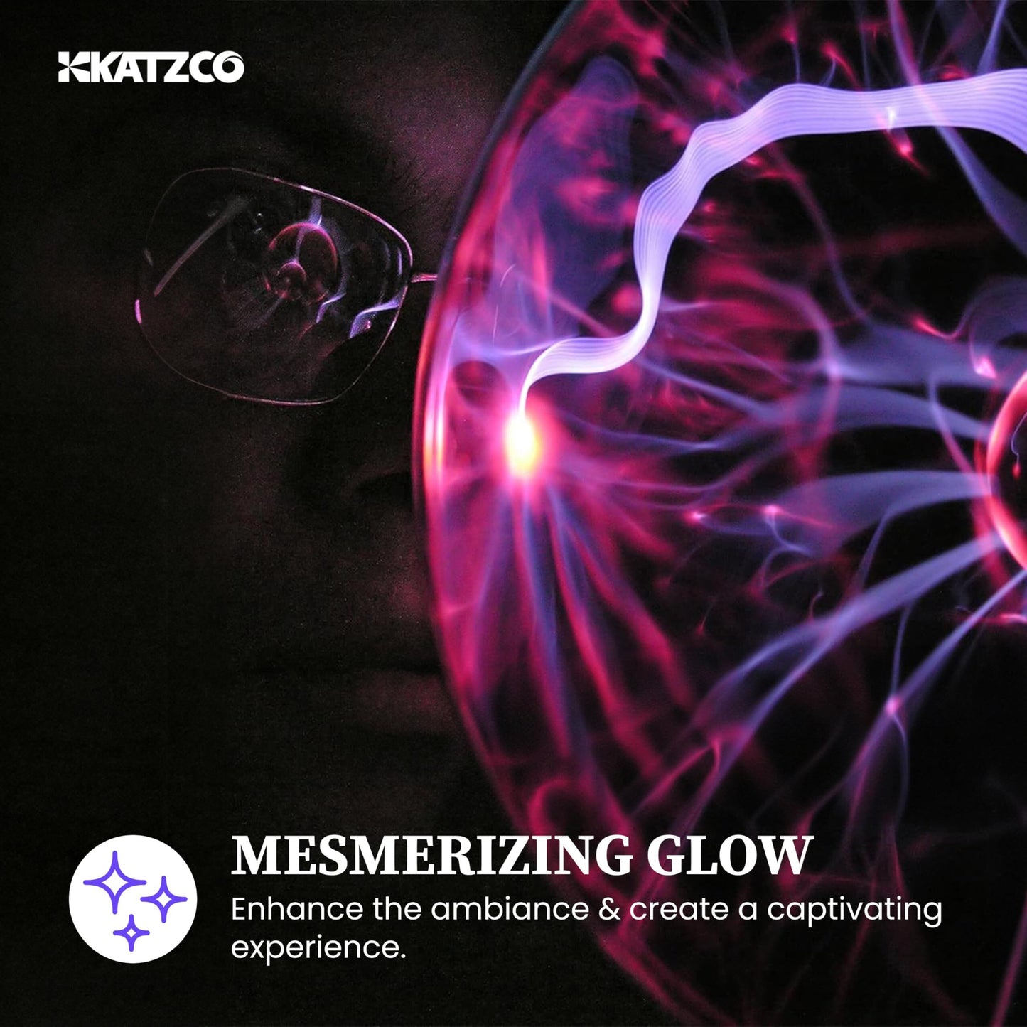 Plasma Ball Lamp - Touch & Sound Sensitive USB-Powered Globe for Decor, Parties & STEM Learning (5 Inch)