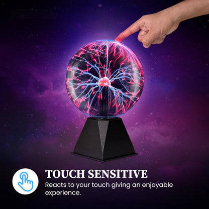 Plasma Ball Lamp - Touch & Sound Sensitive USB-Powered Globe for Decor, Parties & STEM Learning (6 Inch)