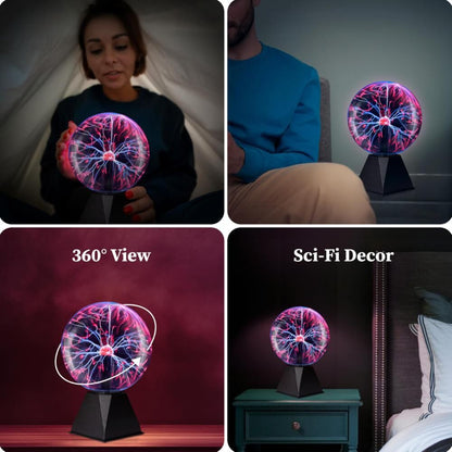 Plasma Ball Lamp - Touch & Sound Sensitive USB-Powered Globe for Decor, Parties & STEM Learning (7 Inch)