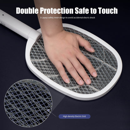 Dual - Mode UV Electric Mosquito Swatter with LED Attraction & 3000V Zapper – Rechargeable Bug Killer for Indoor and Outdoor Use (White) - Factory Direct Shop