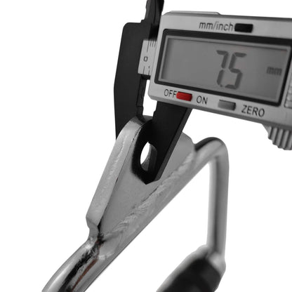 Solid D - Handle Cable Attachment for Home Gym & Cable Machine – Chrome - Finished Steel Bar with Anti - Slip Grip (Black) | - Factory Direct Shop