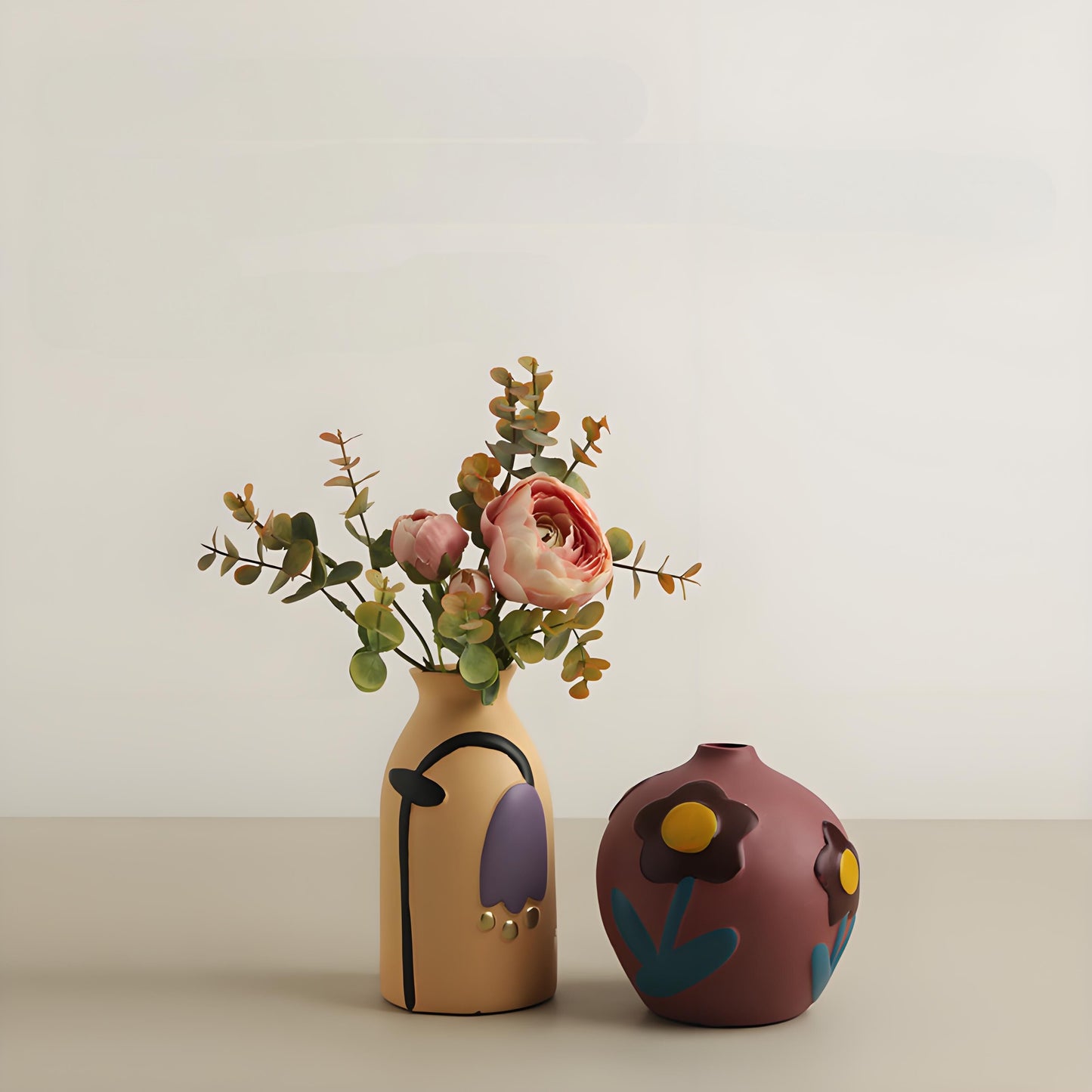 Morandi Painted Ceramic Vase Set (3-Piece) – Modern Home Decor for Flowers | Other Luxury Styles in Store