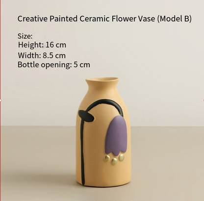 Morandi Painted Ceramic Vase Set (3-Piece) – Modern Home Decor for Flowers | Other Luxury Styles in Store