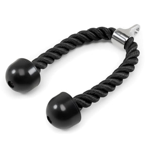 Heavy - Duty Dual - Handle Triceps Rope for Cable Machine – Braided Nylon Fitness Attachment with Rubber Ends (Black) - Factory Direct Shop