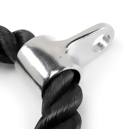 Heavy - Duty Dual - Handle Triceps Rope for Cable Machine – Braided Nylon Fitness Attachment with Rubber Ends (Black) - Factory Direct Shop