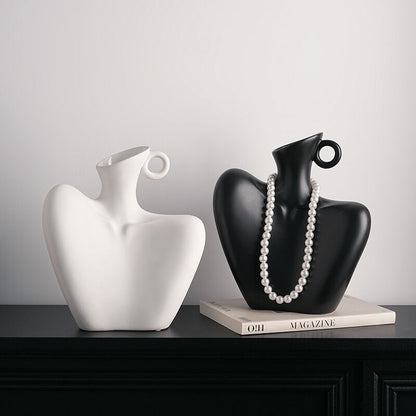 Wabi-Sabi Human Form Vase Set (Black & White) – Artistic Home Decor for Flowers | Other Luxury Styles in Store
