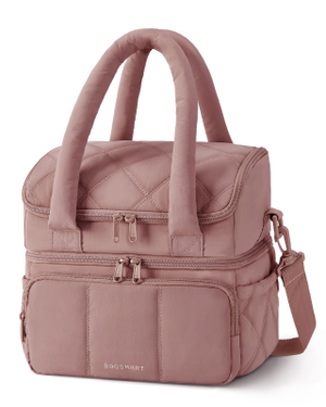 Double - Layer Insulated Lunch Bag with Quilted Design – 11.8L Cooler Tote for Work, Picnics & Travel (Camel) | Other Colors Available In - Store - Factory Direct Shop