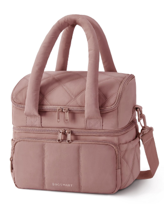 Double - Layer Insulated Lunch Bag with Quilted Design – 11.8L Cooler Tote for Work, Picnics & Travel (Camel) | Other Colors Available In - Store - Factory Direct Shop
