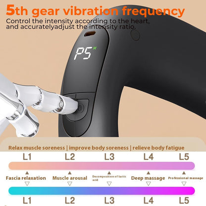 Portable Heated Fascia Ring Massager with 5 - Speed Vibration & USB - C Charging – Deep Tissue Muscle Relief for Neck, Back, and Shoulders (Black) | Other Colors Available In - Store - Factory Direct Shop