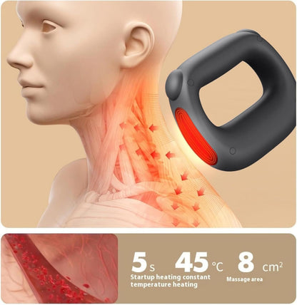 Portable Heated Fascia Ring Massager with 5 - Speed Vibration & USB - C Charging – Deep Tissue Muscle Relief for Neck, Back, and Shoulders (Black) | Other Colors Available In - Store - Factory Direct Shop