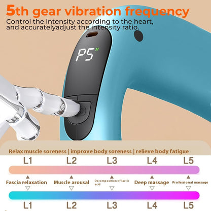 Portable Heated Fascia Ring Massager with 5 - Speed Vibration & USB - C Charging – Deep Tissue Muscle Relief for Neck, Back, and Shoulders (Blue) | Other Colors Available In - Store - Factory Direct Shop