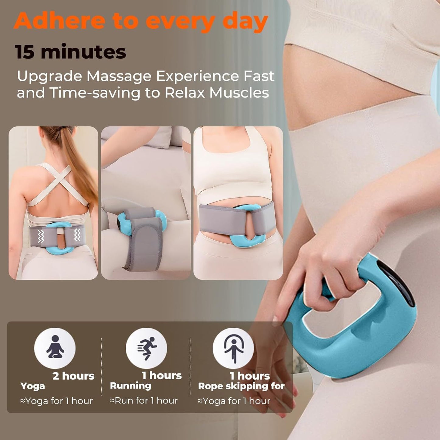 Portable Heated Fascia Ring Massager with 5 - Speed Vibration & USB - C Charging – Deep Tissue Muscle Relief for Neck, Back, and Shoulders (Blue) | Other Colors Available In - Store - Factory Direct Shop