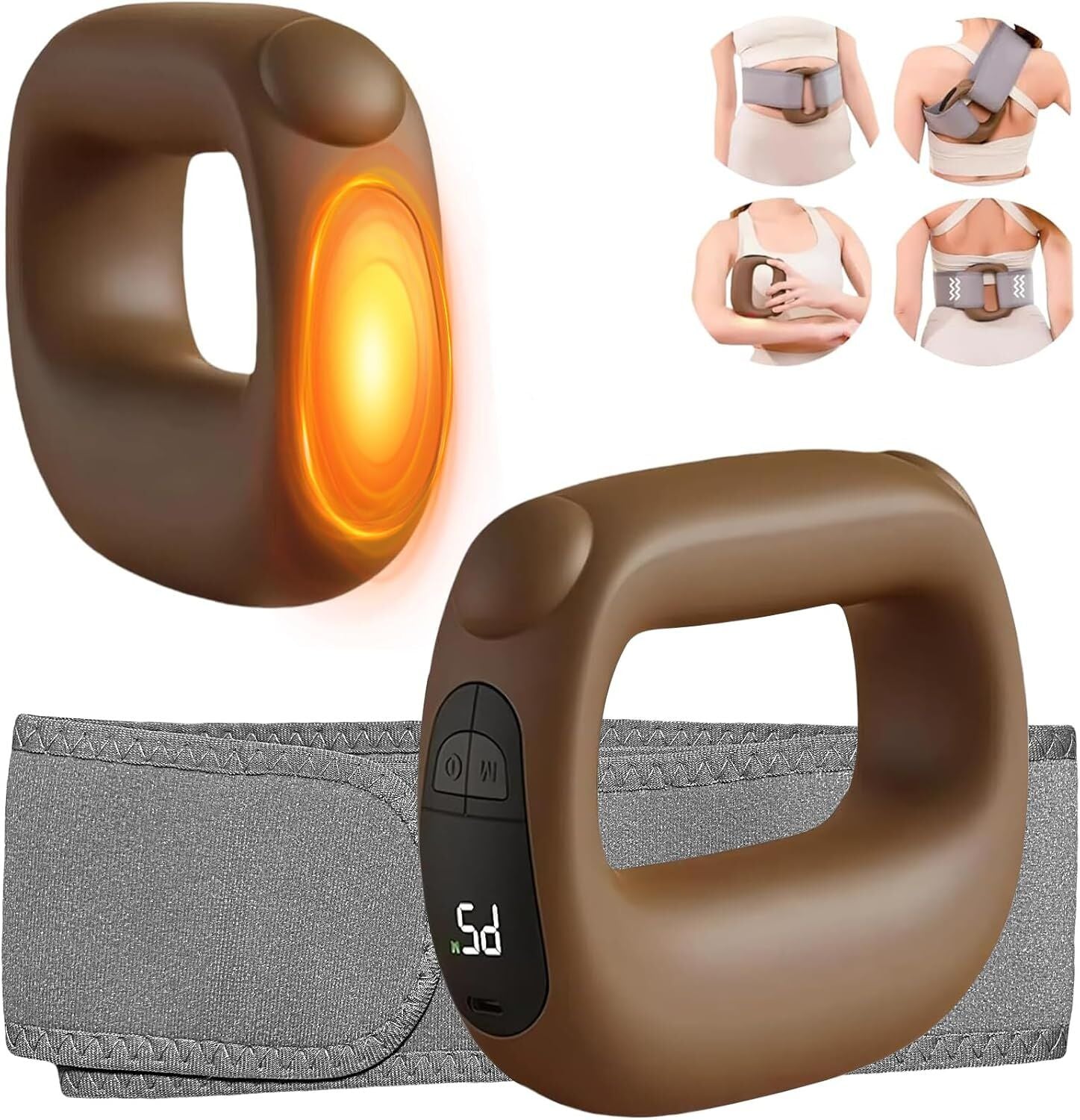 Portable Heated Fascia Ring Massager with 5 - Speed Vibration & USB - C Charging – Deep Tissue Muscle Relief for Neck, Back, and Shoulders (Pink) | Other Colors Available In - Store - Factory Direct Shop