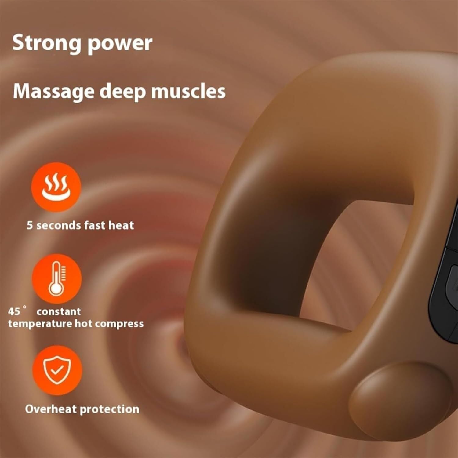 Portable Heated Fascia Ring Massager with 5 - Speed Vibration & USB - C Charging – Deep Tissue Muscle Relief for Neck, Back, and Shoulders (Pink) | Other Colors Available In - Store - Factory Direct Shop