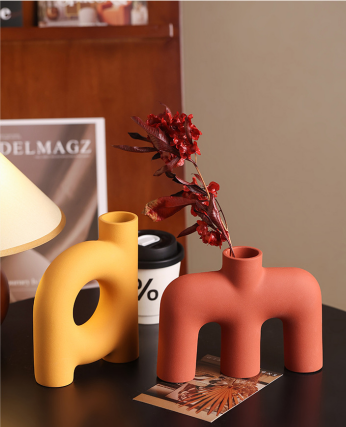 Tubular Letter Vase Set（3-Piece ） – Modern Ceramic Decor for Living Room, Dining Table & TV Stand | Other Luxury Styles in Store