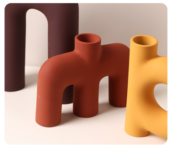 Tubular Letter Vase Set（3-Piece ） – Modern Ceramic Decor for Living Room, Dining Table & TV Stand | Other Luxury Styles in Store