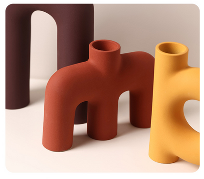 Tubular Letter Vase Set（3-Piece ） – Modern Ceramic Decor for Living Room, Dining Table & TV Stand | Other Luxury Styles in Store