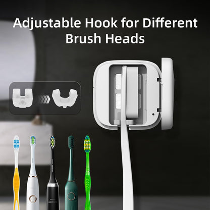 Portable UV - C Toothbrush Sterilizer with Auto - Disinfection & Heating – Magnetic Wall Mountable Brush Cover for Home and Travel (White) | Other Colors Available In - Store - Factory Direct Shop