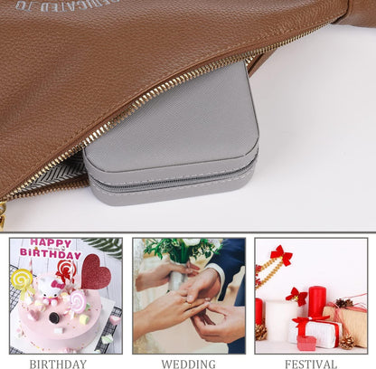 Grey Travel Jewelry Box with Mirror: Chic, Organised Storage for Rings, Necklaces & Earrings, Ideal for Aussies
