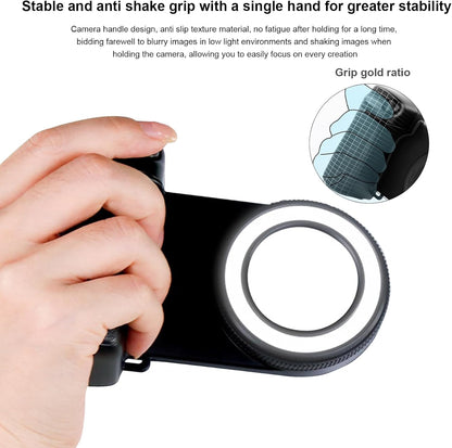 Magnetic Phone Camera Grip with Fill Light & Remote: Stable Shooting Holder for iPhone/Android – Ideal for Vlog, Selfie & Photography