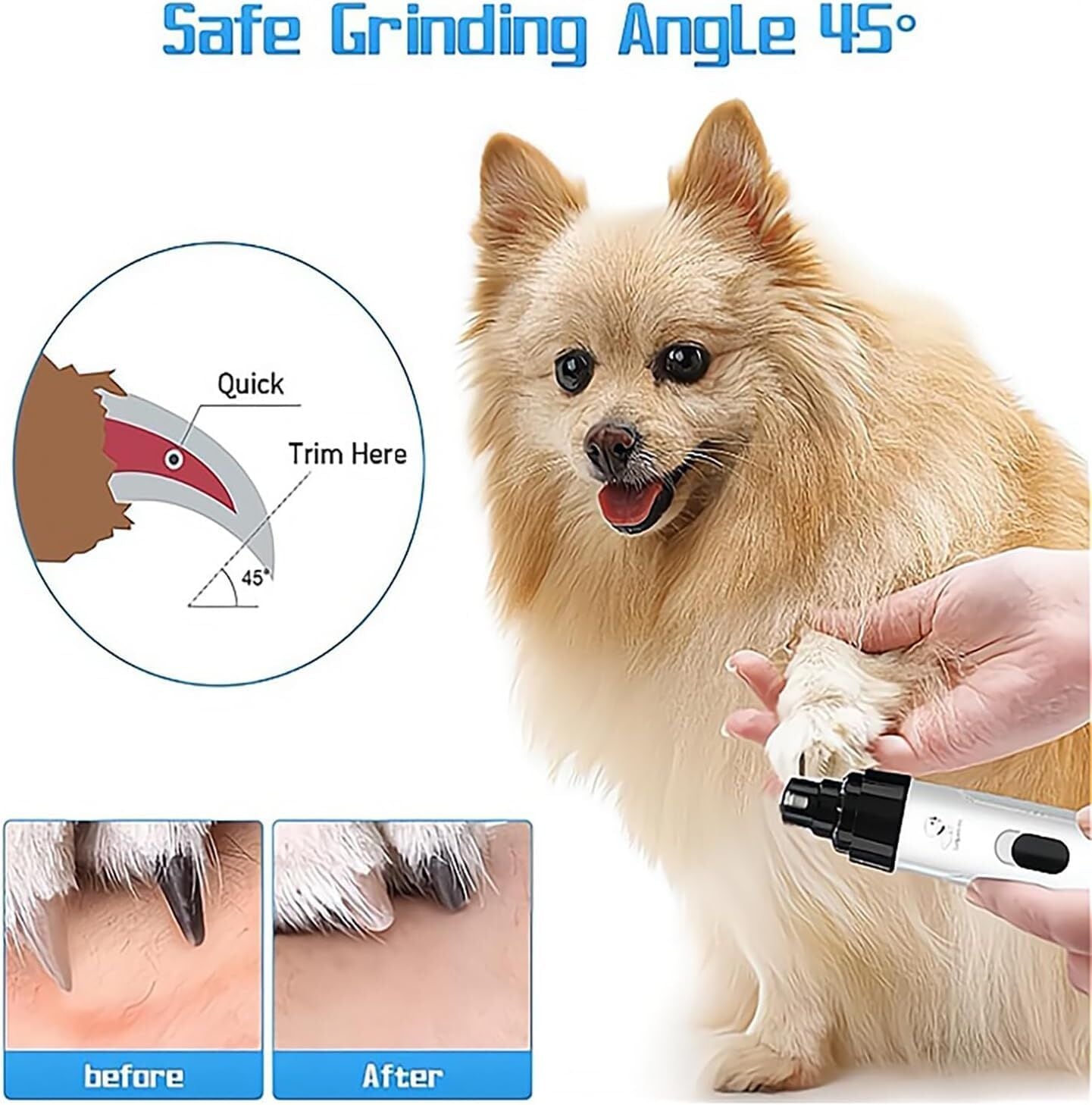 Pet products Silent Groom Pro Nail Grinder, 2025 New Dog Nail Trimmer, USB Rechargeable Pet Nail Grinder, Dog Nail Trimmers, Pet Paws Grooming Smoothing Tool - Factory Direct Shop