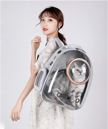 pet products Pet Space Capsule Backpack, Small Medium Cat Puppy Dog Carrier, Transparent Breathable Heat Proof, Pet Carrier for Travel Hiking Walking Camping, Grey - Factory Direct Shop