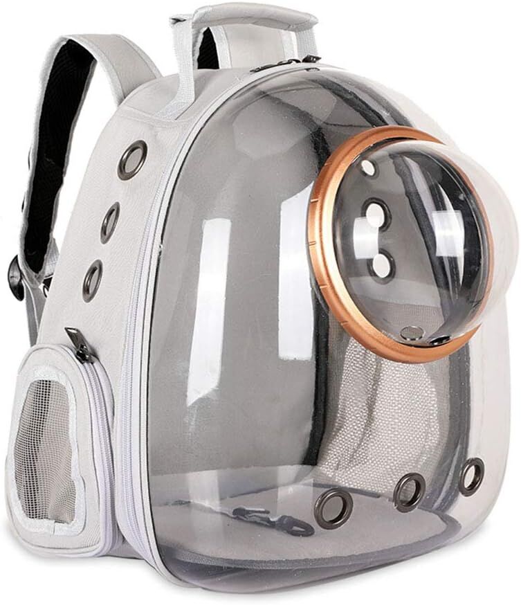 pet products Pet Space Capsule Backpack, Small Medium Cat Puppy Dog Carrier, Transparent Breathable Heat Proof, Pet Carrier for Travel Hiking Walking Camping, Grey - Factory Direct Shop