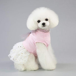 pet products Small Dog Dress Female Tiny Puppy Clothes Girl Tutu for Dogs Dresses Harness Birthday Apparel（Chest circumference37cm, back length25cm, neck circumference26cm） - Factory Direct Shop