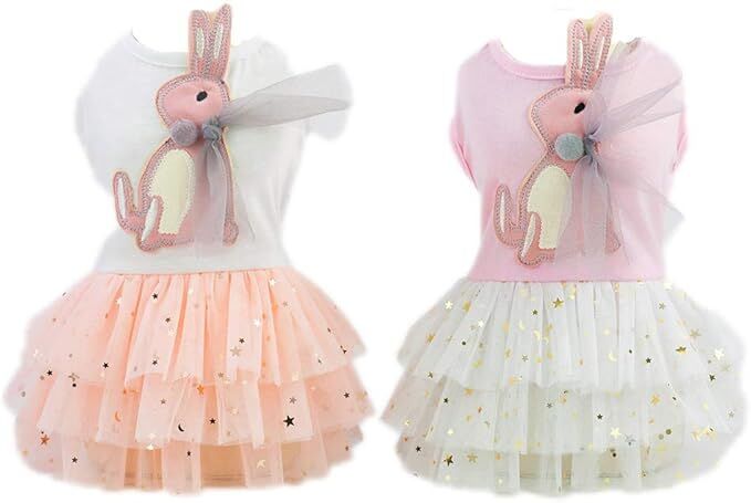 pet products Small Dog Dress Female Tiny Puppy Clothes Girl Tutu for Dogs Dresses Harness Birthday Apparel（Chest circumference37cm, back length25cm, neck circumference26cm） - Factory Direct Shop