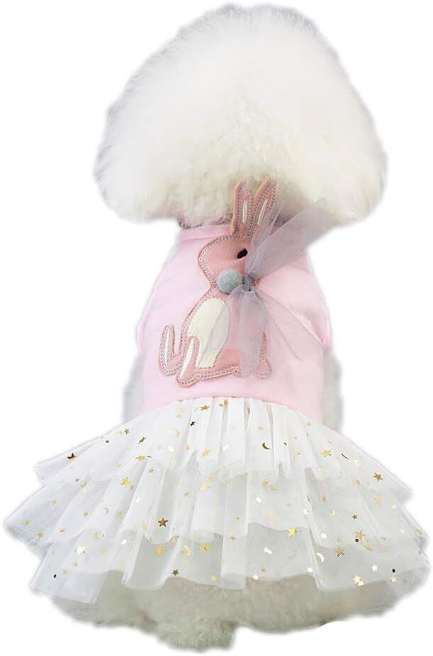 pet products Small Dog Dress Female Tiny Puppy Clothes Girl Tutu for Dogs Dresses Harness Birthday Apparel（Chest circumference32cm, back length20cm, neck circumference23cm） - Factory Direct Shop