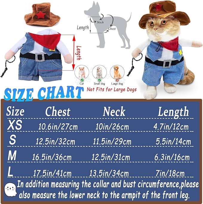 pet products Small Dog Cowboy Costume with Hat 2pcs Funny Halloween Chucky Costumes Cool West Cowboy Uniform Puppy Denim Overalls Western Cosplay Sheriff Outfits Cat Apparel - Factory Direct Shop